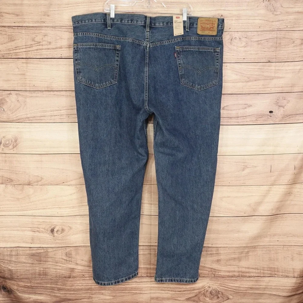 Levis 550 Relaxed Jeans Mens 48x29 Blue Medium Wash Tapered Denim